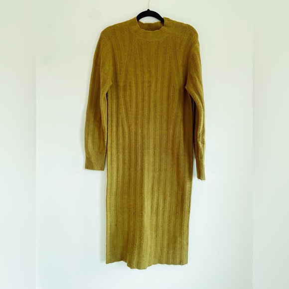 a new day Dresses & Skirts - A New Day Midi Sweater Dress‎ Green Chartreuse Kit Dress